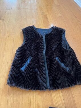 Sanctuary Black Faux Fur Vest